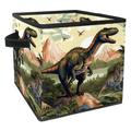 KLURENT Dinosaur Toy Box Chest Collapsible Sturdy Toy Clothes Storage Organizer Boxes Bins Baskets for Kids Boys Girls Nursery Playroom