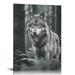 Nawypu Black Wolf Decor - Wolf Poster Prints Wolf Wall Decor Art White Wolf Pictures for Home Wolf Decorations for Bedroom Grey Wolves Photo Wildlife Animal Posters for Room