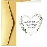 Funny Wedding Card for Couple Congrats Engagement Card Bridal Shower Card Look At You Two All Married And Sh!t