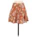 Free People Casual Skirt: Orange Floral Motif Bottoms - Women's Size 6