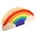 1pc Wooden Pen Holder Pencil Storage Holder Rainbow Desktop Stationery Supply