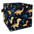 KLURENT Starry Dinosaur Toy Box Chest Collapsible Sturdy Toy Clothes Storage Organizer Boxes Bins Baskets for Kids Boys Girls Nursery Playroom