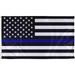 3Ft X 5Ft American Flag With Thin Blue Line - Knitted Polyester With Canvas Header And 2 Metal Grommets - Single-Sided Print With 100% Visibility - Printed In The