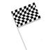 12 Count Bulk Pack Black and White Check Plastic Flags