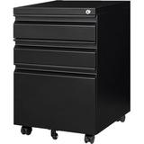 3 Drawers File Cabinet with Lock Metal Vertical File Cabient with Wheels Mobile File Cabinet for Office Home Fully Assembled(Black)