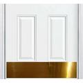 Deck the Door Decor | Door Kick Plate - Anodized Aluminum - Shiny Brass Finish - Magnetic Mount for Steel Doors - 8 x 30