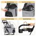 SKISOPGO Dog Cat Pet Gear 3-in-1 Foldable Pet Stroller Detachable Carrier Car Seat and Stroller with Push Button Entry for Small Pets (Gray)