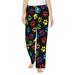 Colorful Doodle Dog Paws Pajama Pants Women S Wide Leg Casual Pant Comfy Drawstring Lounge Pants