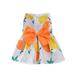 Dog Dress Harness Dog Dress Bowknot Harness Leash Set Floral Princess Dog Harness Dress Dog Dress Harness Vest with Leash Pet Doggy Outfits for Outdoor Walking Orange L