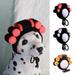 Dujiujun Funny Pet Hat Wig with Hair Rollers Elastic Knitted Lace-up Strap Anti-slip Adorable Curly Hair Cat Party Cosplay Headdress Cat Dog Cap