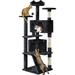 62in Cat Tree Cat Tower for Indoor Cats Cat Furniture w/Double Cat Condo Scratching Posts Multiple Platforms and Balls for Kittens & Cats Black