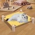 Oneshit 20.86x18.89x5.12in Dog Suspended Bed Wooden Dog Suspended Elevated Cold Bed Detachable Portable Indoor/Outdoor Pet Bed Suitable For Cats And Small Dogs Pet Bed in Clearance for Pets