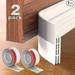 GroTheory 2 Pack Under Door Draft Stopper Weather Stripping Door Seal Bottom of Door Sweep for Exterior & Interior Doors Garage Window Blocker Noise Dust Insulation Draft Guard White 2 W x 39 L