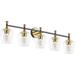 Gold Vanity Light 6-Lights Gold and Black Vanity Light for Mirror Modern Bathroom Vanity Lights Gold Vanity Light (Excluded Bulb)