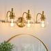 3-Lights Bathroom Vanity Lighting Fixtures Brushed Gold Modern Vanity Light 22Inch Bathroom Light Fixture Bathroom Lights Over Mirror with Clear Glass Shade for Living Room Kitchenï¼ˆE26 Base