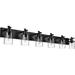 4-Light Matte Black Bathroom Vanity Lights Over Mirror Modern Vanity Light Fixtures Wall Sconce with Clear Glass Grid Shades for Bathroom Vanity Table Living Room