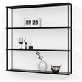 YONG Wall-Mounted Steel Floating Shelving Unit for Kitchen Storage or Display Use -36 H x 36 W x 6 D Inches- Black -
