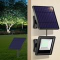 Solar Lights Outdoor Bright YPF5 Solar Flood Lights 4400mAh 5500K Dusk to Dawn Led Solar Security Light Auto On/Off with 16.4FT Cable IP65 Waterproof for Outside Barn Garden Garage Yard Patio