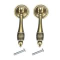 2 Sets Vintage Pendant Drawer Pulls with Screws for Dresser Drawer Bronze(2.6 Long)