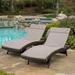 Anthony Outdoor Wicker Adjustable Chaise Lounges with Cushions Set of 2 Multibrown Charcoal