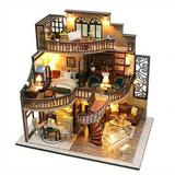 Mini Doll House Kit 3d Three-dimensional Puzzle Diy Handmade Cottage Villa Home Kit Creative Room With Furniture Assembled Model House Children s Mini Toys Birthday Gift Girl