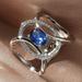 Round Blue Sapphire Silver Engagement Ring Sizable For Women Wedding/ Valentines / Engagement 1pc