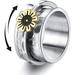 1pc Unisex Stainless Steel Butterfly Anxiety Ring - Rotating Anti-Stress Fidget Spinner Ring for Weddings and Parties - Artificial Jewelry
