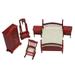 6Pcs Wooden Miniature Furniture Set Vintage Realistic Exquisite DIY Bedroom Furniture for 1:12 Doll House