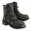 Milwaukee Leather MBM9075 Men s Black Leather 6-inch Plain Toe Dual Zipper Motorcycle Rider Boots 13