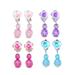 4 Pairs Hair Pin Kids Pendant Earring Trays for Girls Colorful Earrings Jewelry Girl Hair Clips Girls Earring Baby