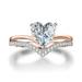 Exquisite V-Shape Solitaire Ring with Heart Shape Zircon - Perfect for Engagement Banquet and Valentine s Day Gift