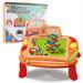 JANDEL Kids 2-in-1 Multifunction Activity Table Graffiti Magnetic Writing Board Building Table For Girl Boy