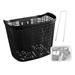 yotijar Bike Basket Bike Hanging Basket with Strut Convenient Bike Storage Basket Handlebar Bike Basket for Mountain Bikes Outdoor Black and Long strut