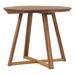 Modern Slat Back Solid Wood Round Dining Table - Brown