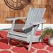 SAFAVIEH Merlin Outdoor Patio Adirondack Chair w/Footrest Ash Grey