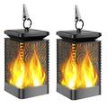 BN-LINK Solar Lights Outdoor Solar Lantern Flickering Flame Outdoor Waterproof Hanging Lanterns Decorative Solar Powered Outdoor Lighting LED Christmas Lights for Patio Deck Yard 2 Pack