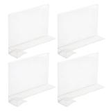 4Pcs Clear Shelf Shelves Dividers Vertical Closet Organizer Shelf Separator for Kitchen Cabinets Closets Clothes Handbags Purses Books