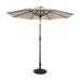 Emma + Oliver 9 FT Round Patio Umbrella with 32 Solar LED Lights and Crank and Tilt Functions in Tan