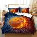 3D Sports Fire Basketball Bedding Set for Teen Boys Duvet Cover Sets with Pillowcases Twin Full Queen King Size 3PCS 1 Duvet Cover+2 Pillowcases