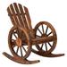 Jaxnfuro Outdoor Wooden Wagon Rocking Chair - Rustic Wheel Design Adirondack Rocking Chair Patio Rocker Chairs for Patio Country Yard Backyard Natural (1 PCS)