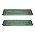 Galvanized Steel Planter Tray Green Small 2-Pack