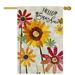 Summer Flowers Garden Flag 12x18 Inch Double Sided Hello Sunshine Sunflower Daisy Small Yard Flags for Outdoor Seasonal Decoration for Spring Farmhouse Holiday Outside