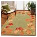 YOSITiuu RAVELLA Indoor/Outdoor Hand Tufted Synthetic Blend Durable Area Rug - Traditional Border Fall Leaf Decorative (Falling Leaves Border Moss) (3 6 x 5 6 )