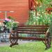 53 Outdoor Bench Rustic Wagon Wheel Bench Wood Garden Bench Patio Rustic Fir Wood Wagon Wheel Bench Weather Resistance