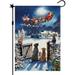 Merry Christmas Garden Flag Xmas Santa Dog Garden Flag Christmas Garden Flags for Outside Double Sided Winter Yard Flag Holiday