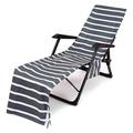 Quinlirra Clearance Stripe Pool Lounge Chair Cover - Chaise Beach Picnic Spa Towel - Soft Premium Ringspun Terry Cotton - Oversized for Outdoor Beach