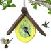 Gbayxj Bird Feeders Hand Carved Wood Birdhouses Hanging Bird House Outdoor Garden Patio Garden Decorative Pet Cottage Distressed Wooden Birdhouse Outdoor Garden Bird Houses