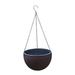 Jhomerit Flower Pots Self Watering Hanging Planter Basket Self Watering Round Resin Hydroponic Garden Flower Pot Set for Plants for Home Garden Porch Or Balcony (Coffee)