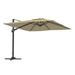 11FT Square Cantilever Patio Umbrella in Beige(without Umbrella Base)