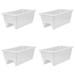 HC Companies 24 inches Deck Rail Box Planter with Easy Drainage Holes Mounted Garden Flower Planter Boxes White Plastic 4 Pack